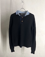 13SS Kolor Denim Collar Knit Polo Shirt