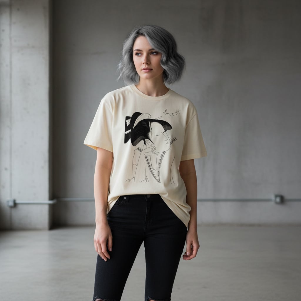 UTAMARO】恋煩い浮世絵美人画Tシャツ｜喜多川歌麿 | 宵ノ華 -YOINOHANA-