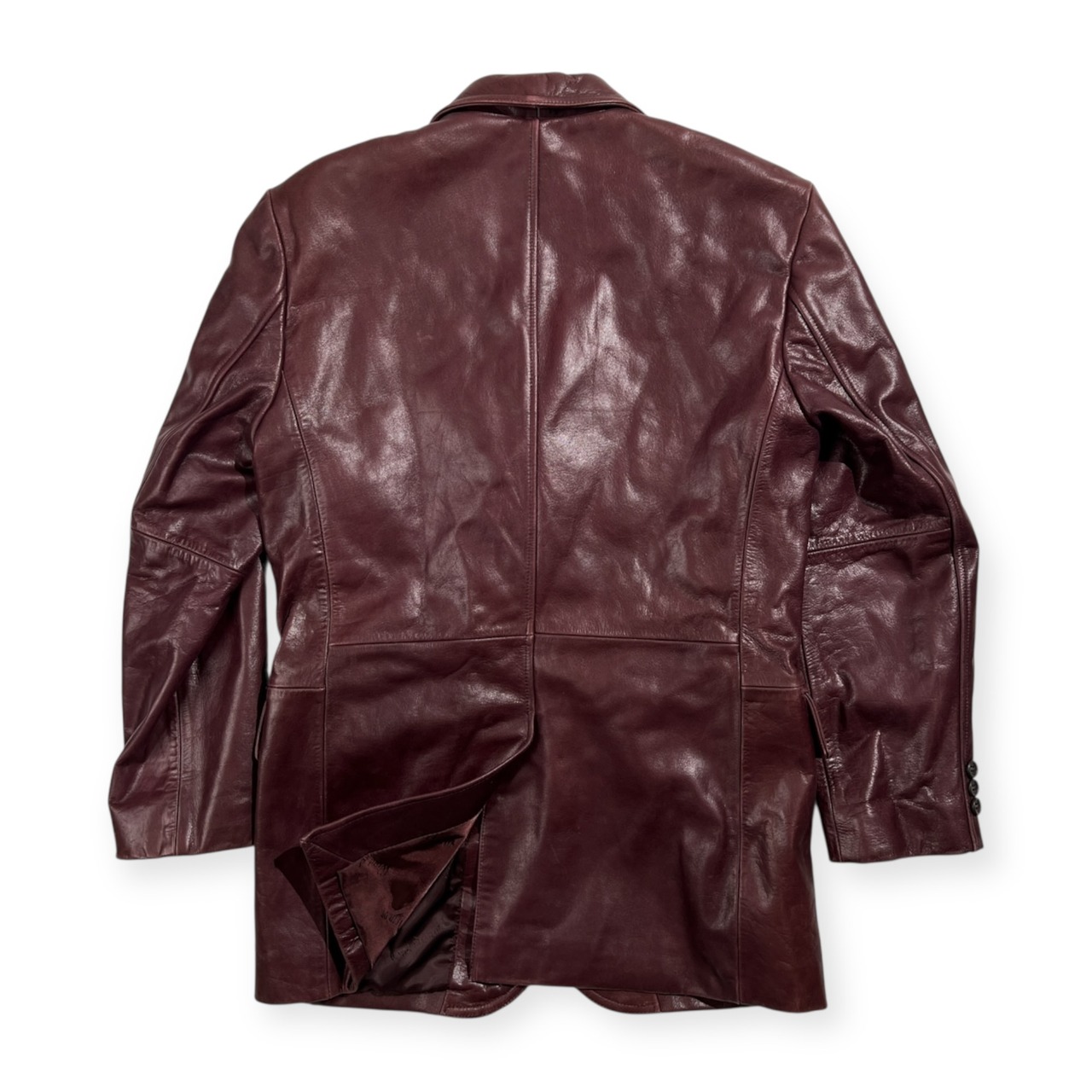 Wind Armor ウィンドアーマー イタリア製 レザー 3B テーラード ジャケット サイズ S /ボルドー系 ニチワ 牛革 本革 紳士