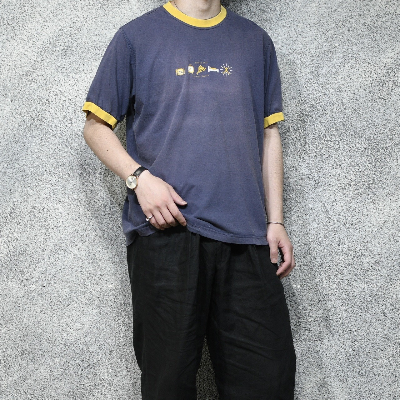 adidas fade print ringer tee