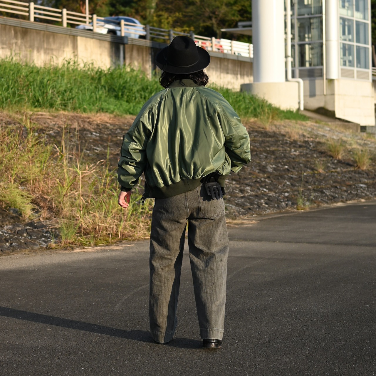 KUON / GANKO別注 Sashiko Kimono Sleeve Cutoff Denim shirt jacket コーディネート