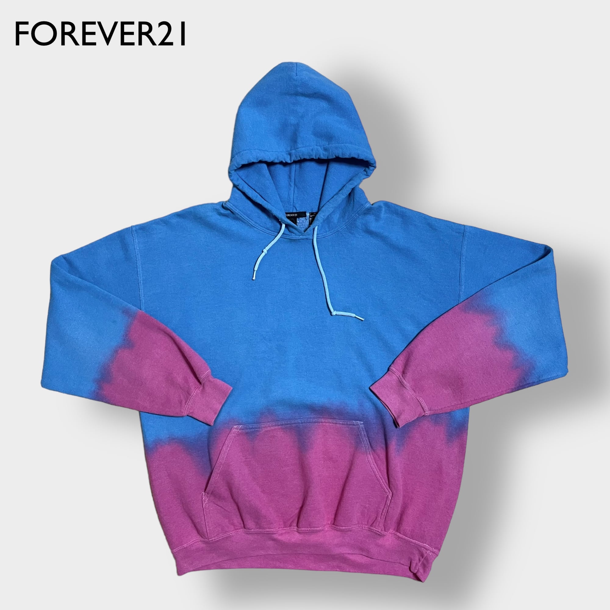 FOREVER21 無地 グラデーション バイカラー パーカー プルオーバー