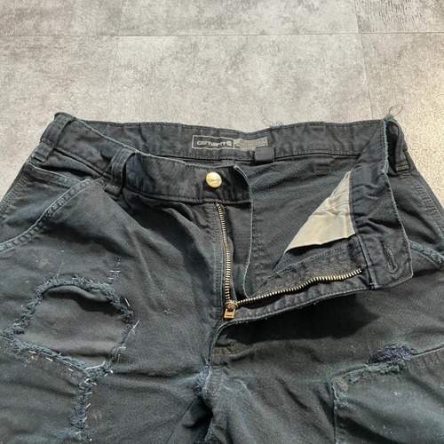 20s ブラック ダブルニー Carhartt 103334BLK 32×32 詳細写真8