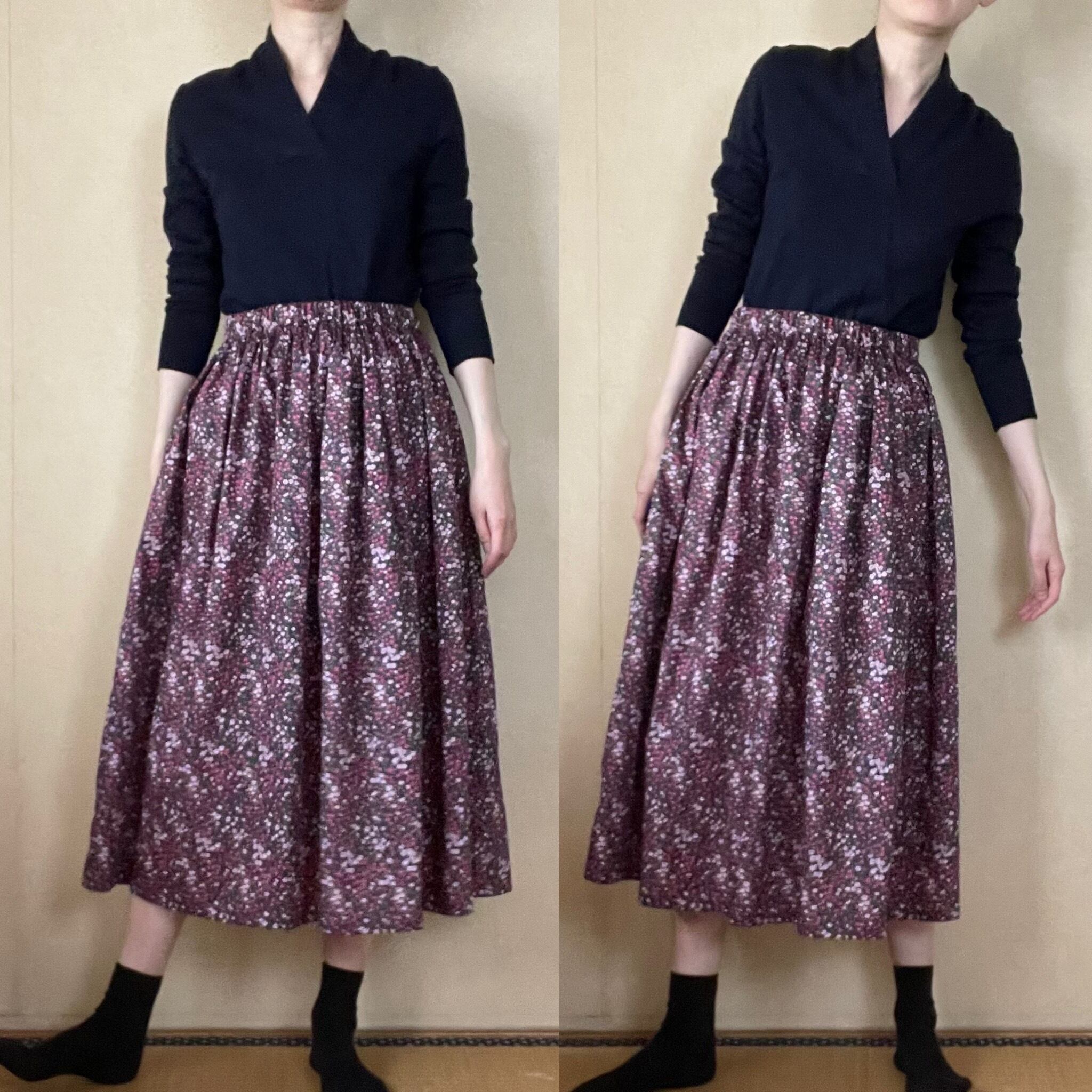 ギャザースカート リバティプリント Marguerite | yuki kawaguchi web shop