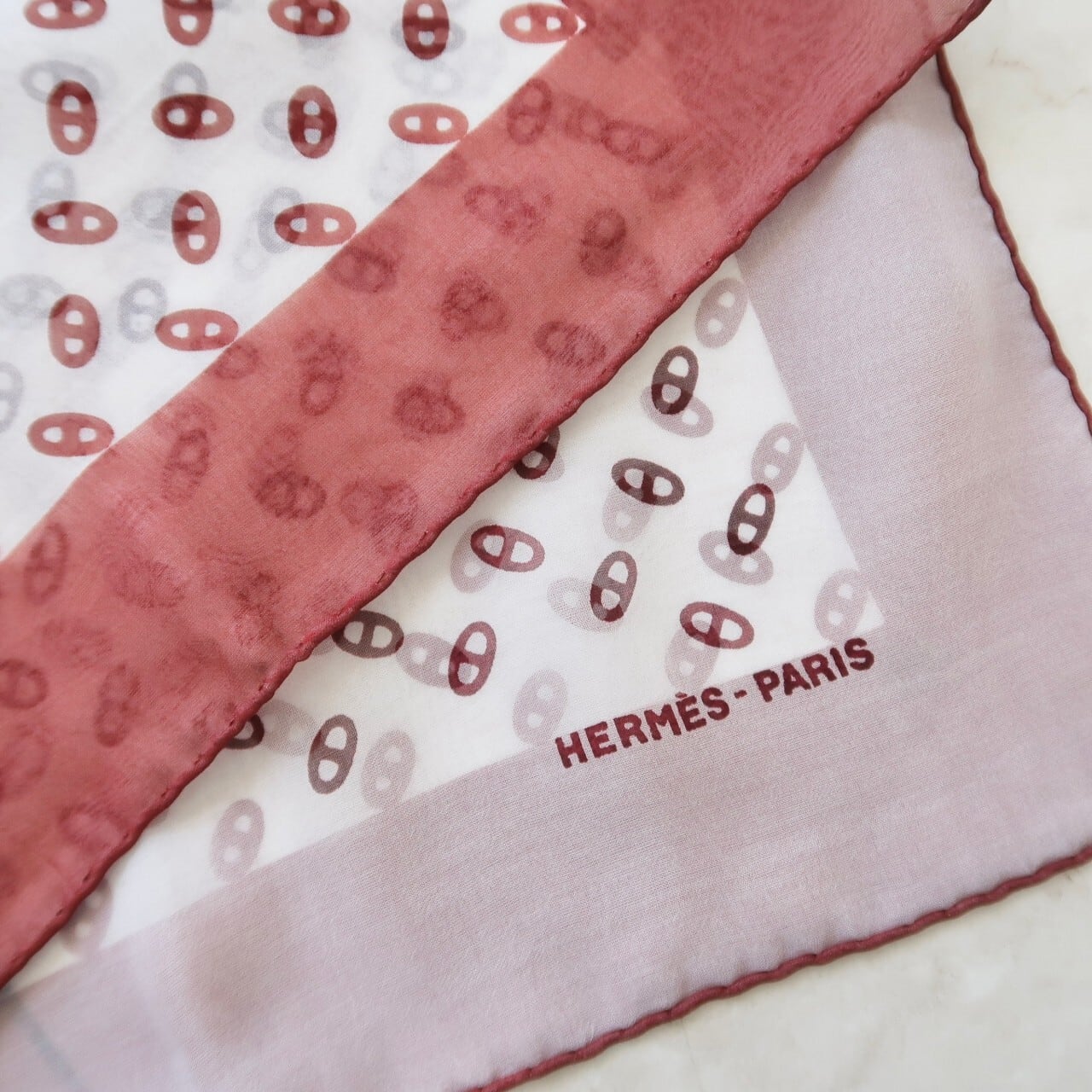VINTAGE BRAND SCARF 】エルメススカーフ カレ シェーヌダンクル 2021