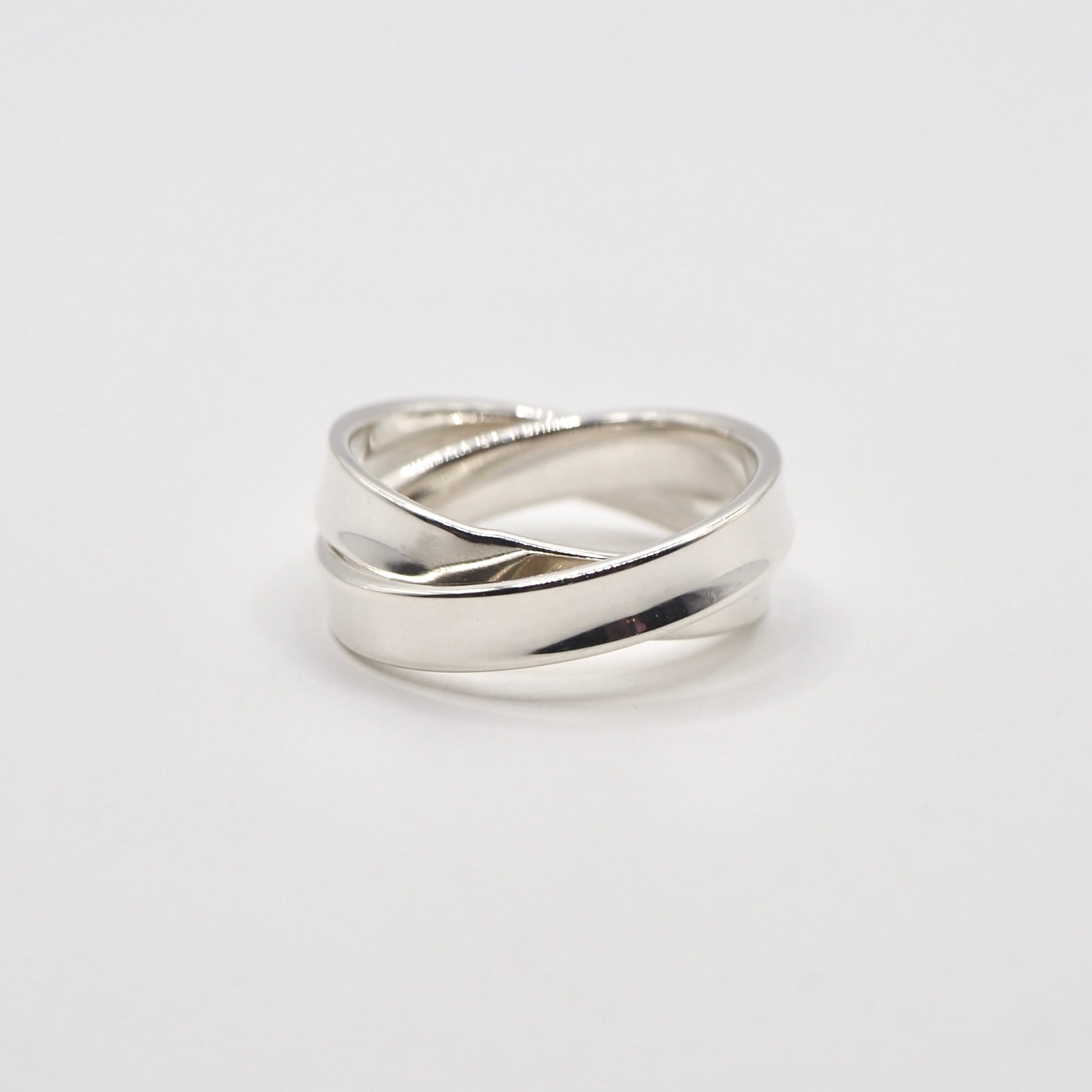 Tiffany&Co. 約8号 インターロッキングナローリング シルバー925