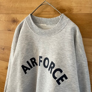 【AIR FORCE】プルオーバー アーチロゴ スウェット トレーナー 霜降りグレー アメリカ古着