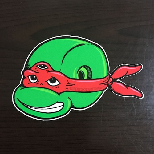 【ST-147】Super Toxic Urethane スーパー トキシック ウラセン スケートボード ステッカー Ninja Turtles red