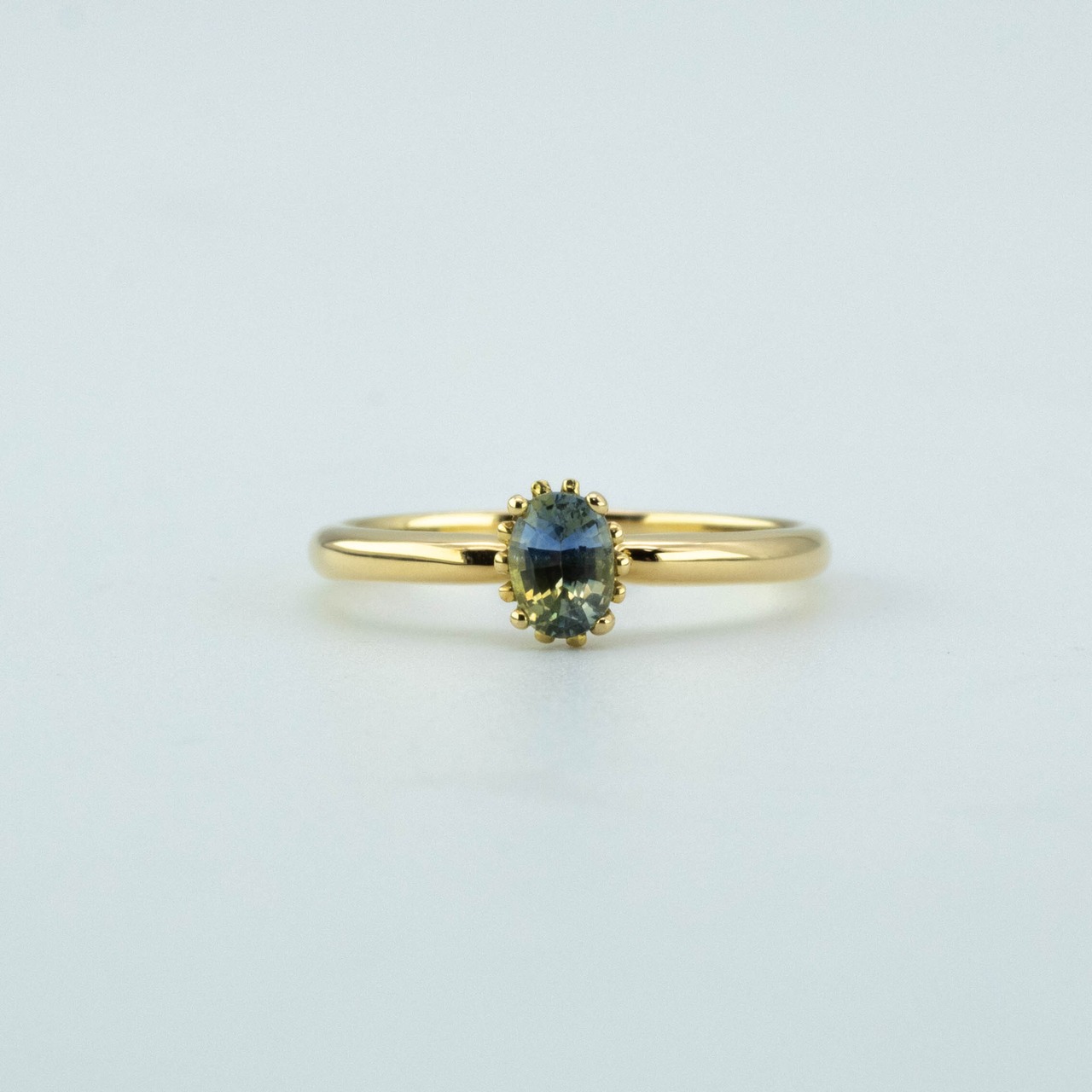 ⁂天然⁂　◇バイカラーサファイア　K１８リング#8に直し◇　0.45ｃｔ