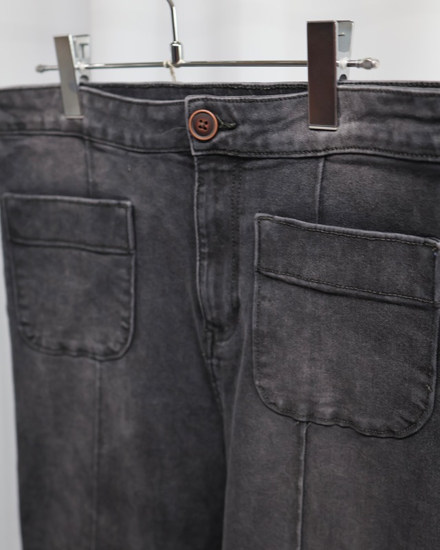front pocket wide straight denim