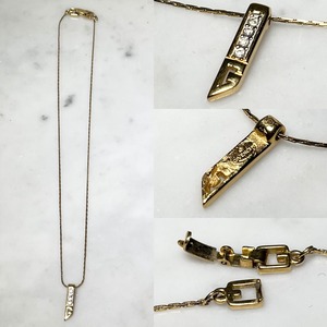 vintage GIVENCHY gold color metal "G" pendant necklace
