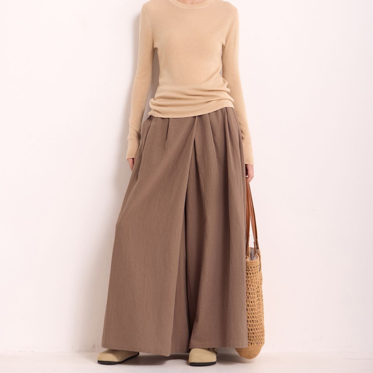 リラックスワイドレッグパンツ 01096