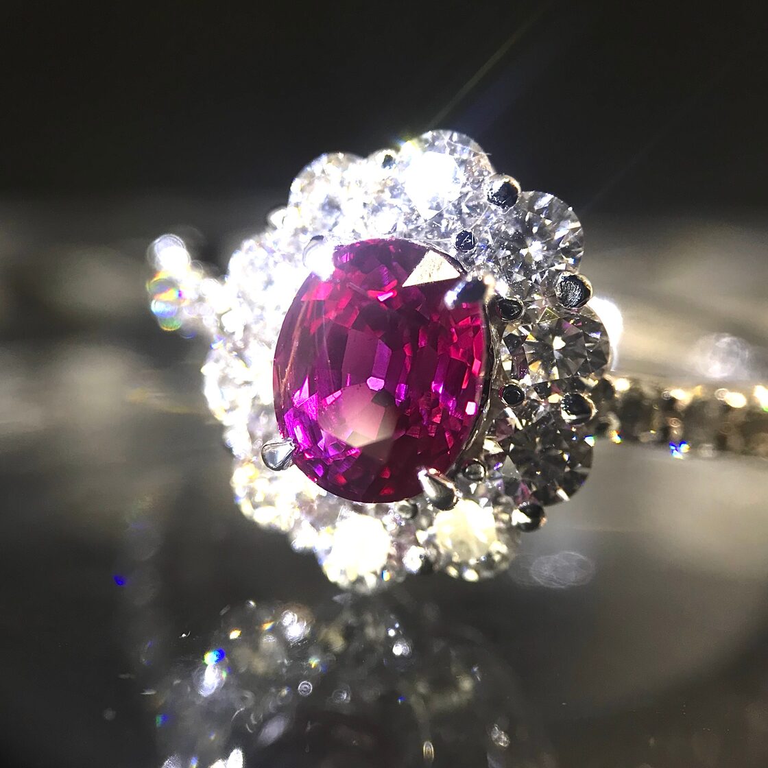 新品【非加熱ルビー 】抜群の色照り！大粒1.3ct 鑑別書付 ダイヤ 1 