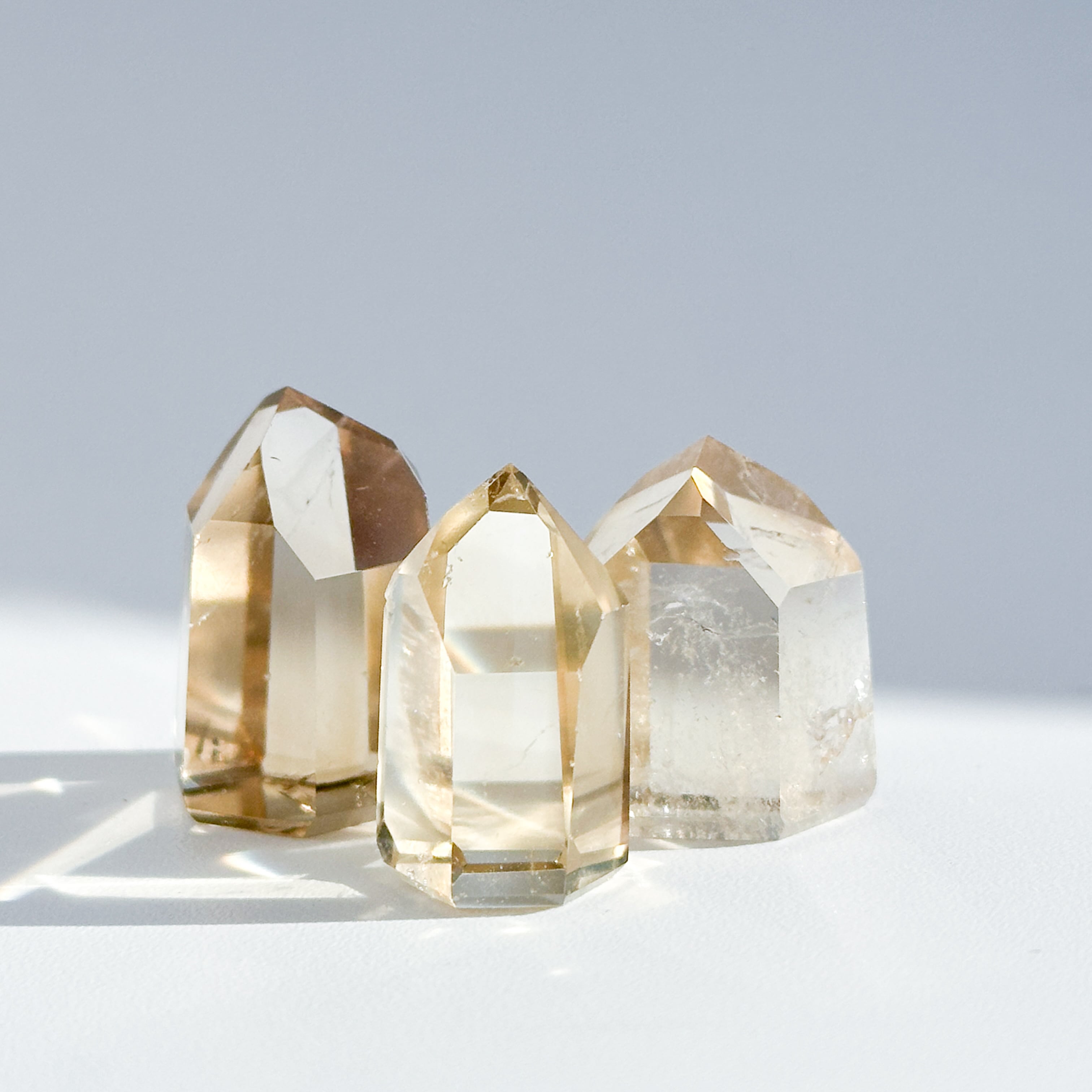 シトリン（黄水晶） タワー3個set 12◇ Citrine ◇ 天然石・鉱物