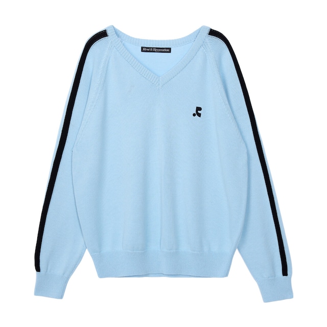 [rest & recreation] RR V-NECK SWEATER - SKYBLUE 正規韓国ブランド 韓国ファッション 韓国代行 レストアンドレクリエーション restrecreation 日本 店舗