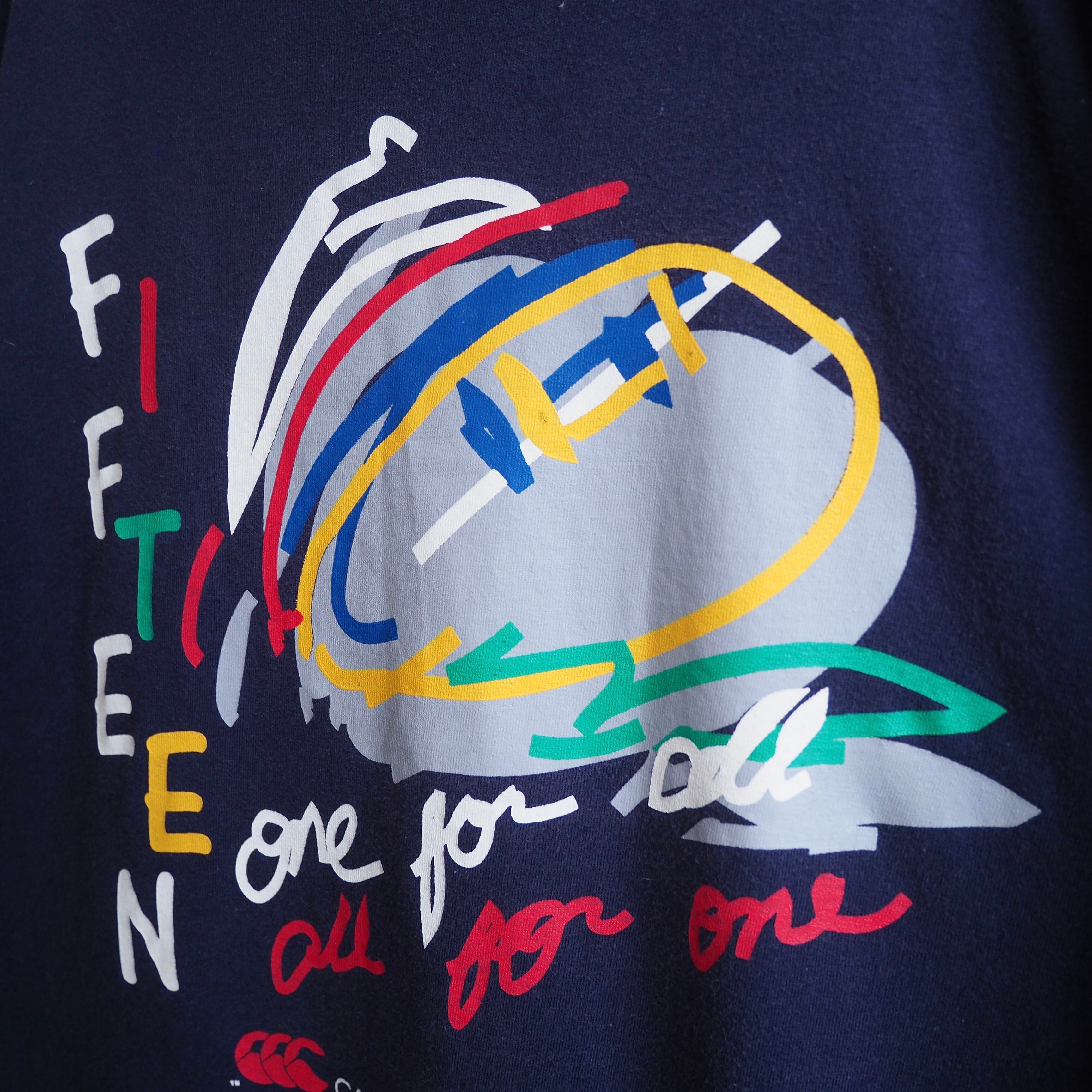 1990s ” CANTERBURY of New Zealand ” graphic printed vintage loose SS Tee