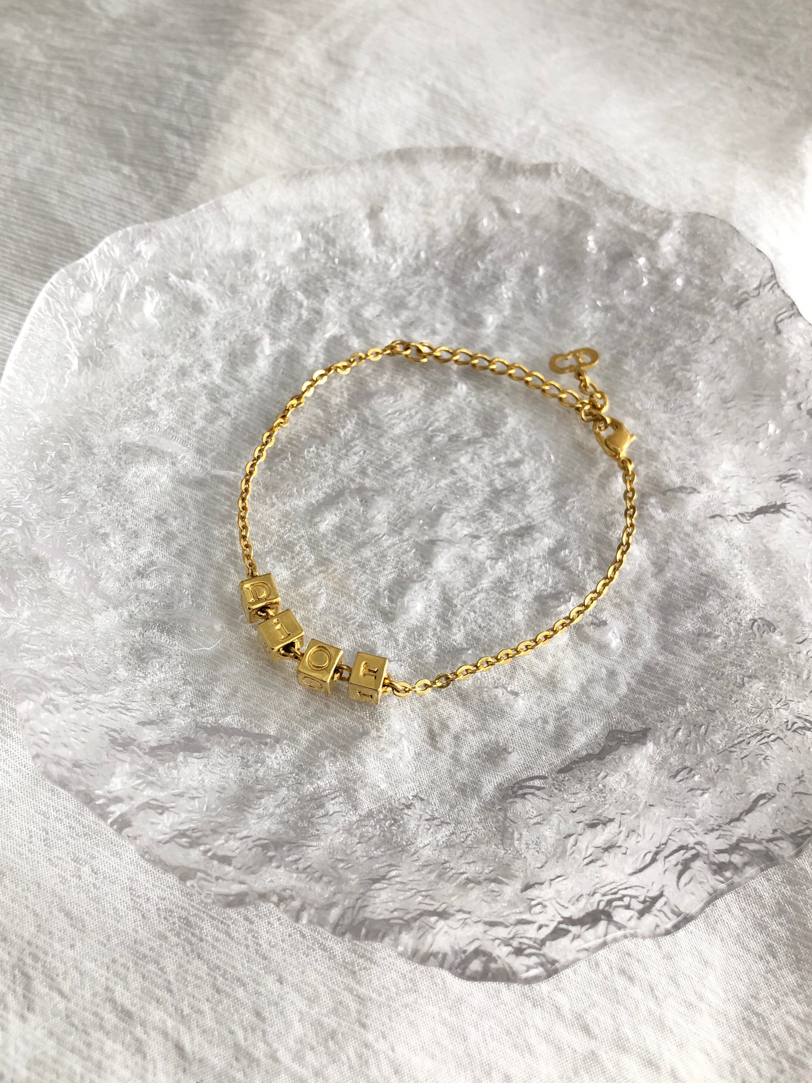 Christian Dior クリスチャン ディオール ブレスレット ゴールド ロゴ vintage ヴィンテージ オールド 87br52