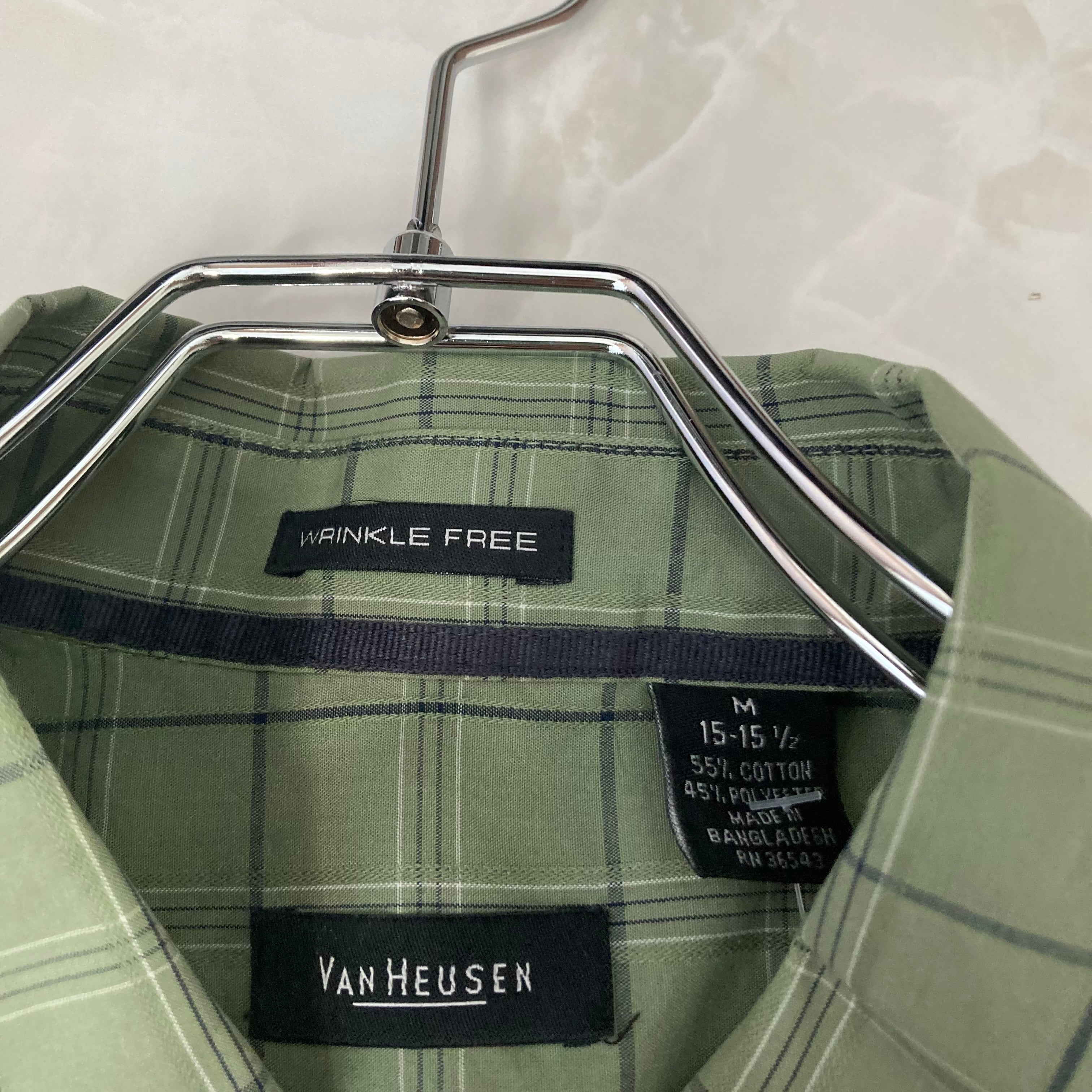 VANHEUSEN 長袖シャツ M チェック柄 | 古着屋OLDGREEN