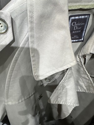 "Christian Dior Mousieur" 1980's vintage cotton gabadine trench coat