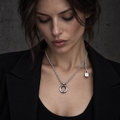 CROWN HORSESHOE w/ BLACK DIAMOND NECKLACE / クラウンホースシューブラックダイヤモンドネックレス