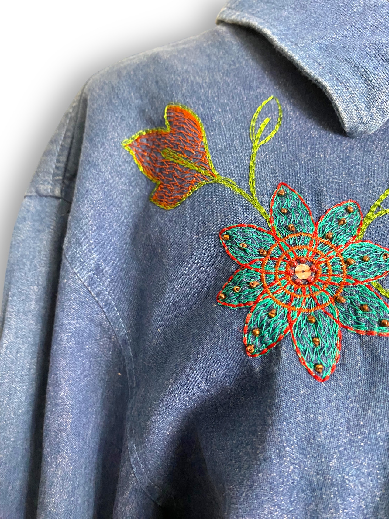 Embroidery denims jacket