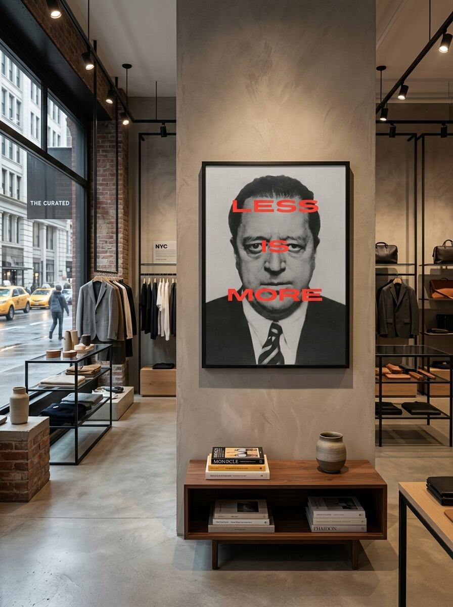 建築家 ミース・ファン・デル・ローエ LESS IS MORE デザインポスター