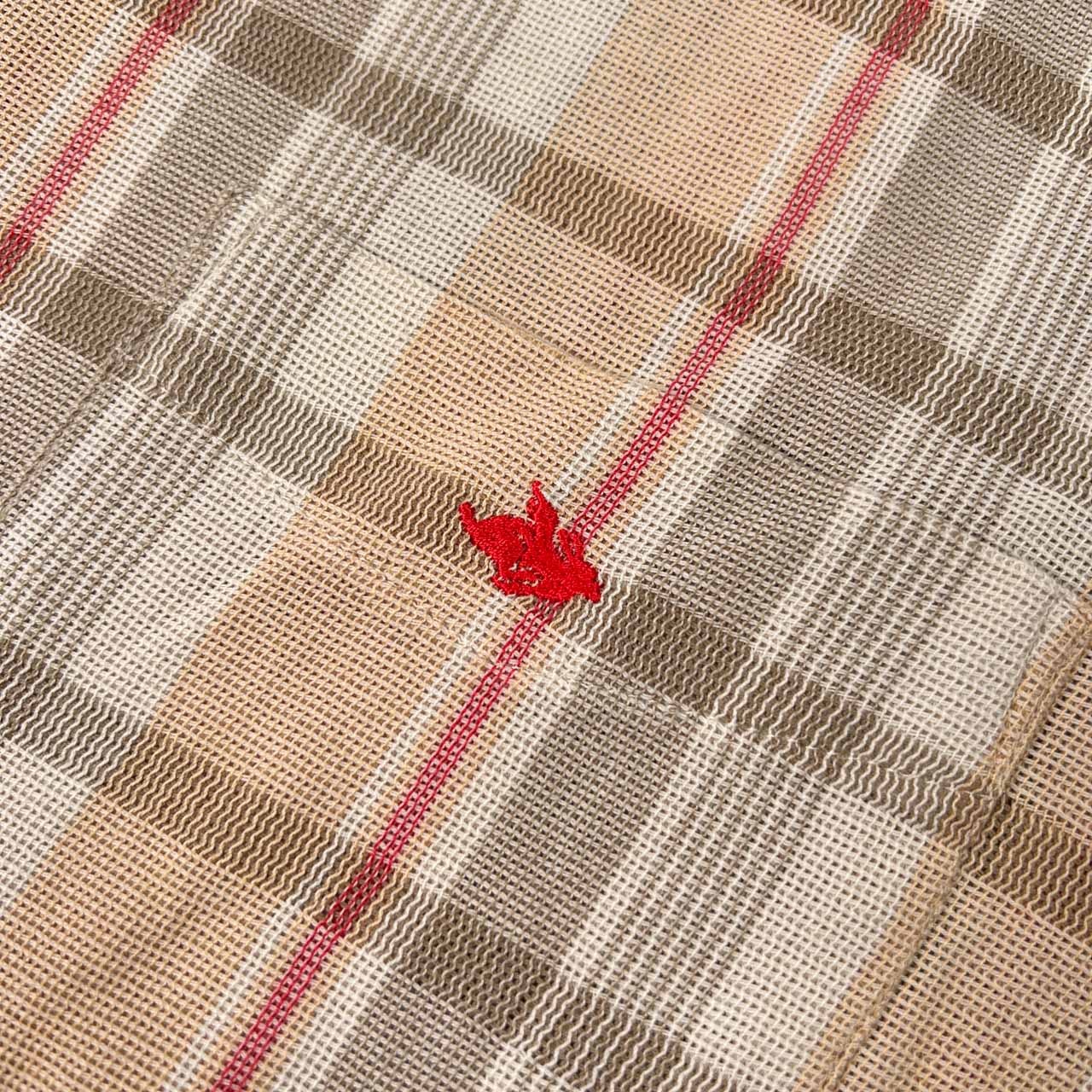 PEARLY GATES パーリーゲイツ チェック柄 半袖 プルオーバー シャツ サイズ 4 /メンズ/ベージュ/ゴルフ/日本製