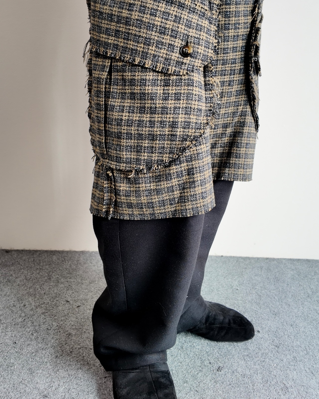 【26/AW STRONGTHE】MOSS / LAYERED POUCH CARGO PANTS