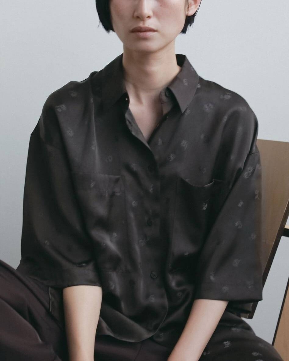 anuke(アンヌーク) Jacquard Halfsleeve Shirts | サウスオレンジ