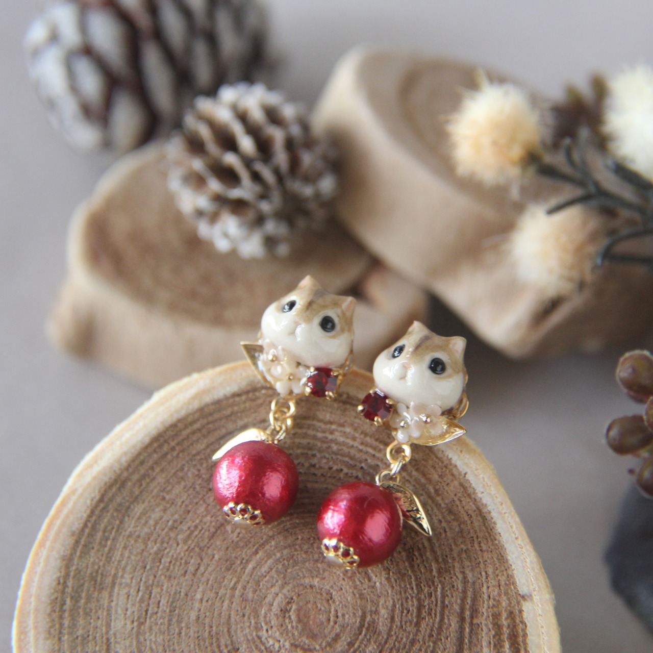 りんごピアス/イヤリング