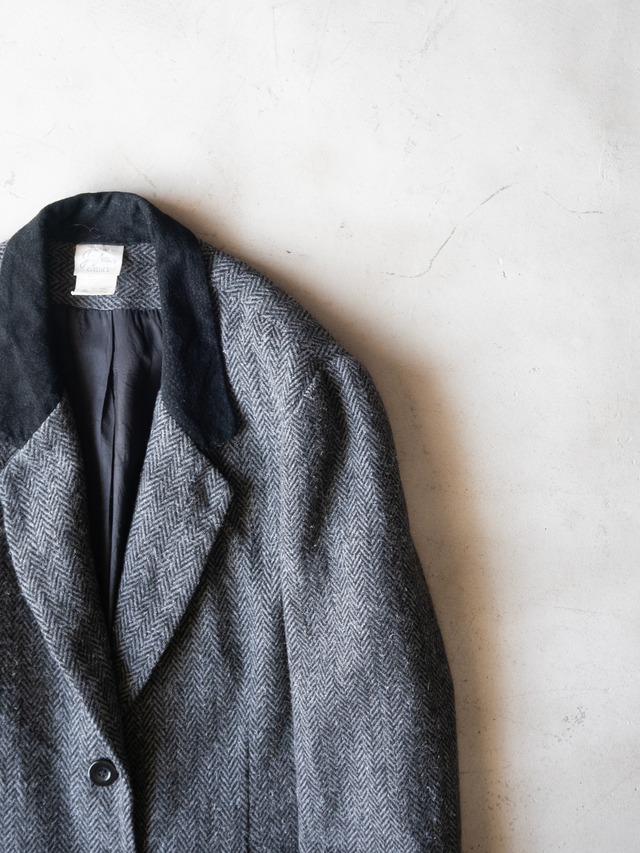 "Jaclyn Smith Classics" '90s vintage Tweed leather collared jacket