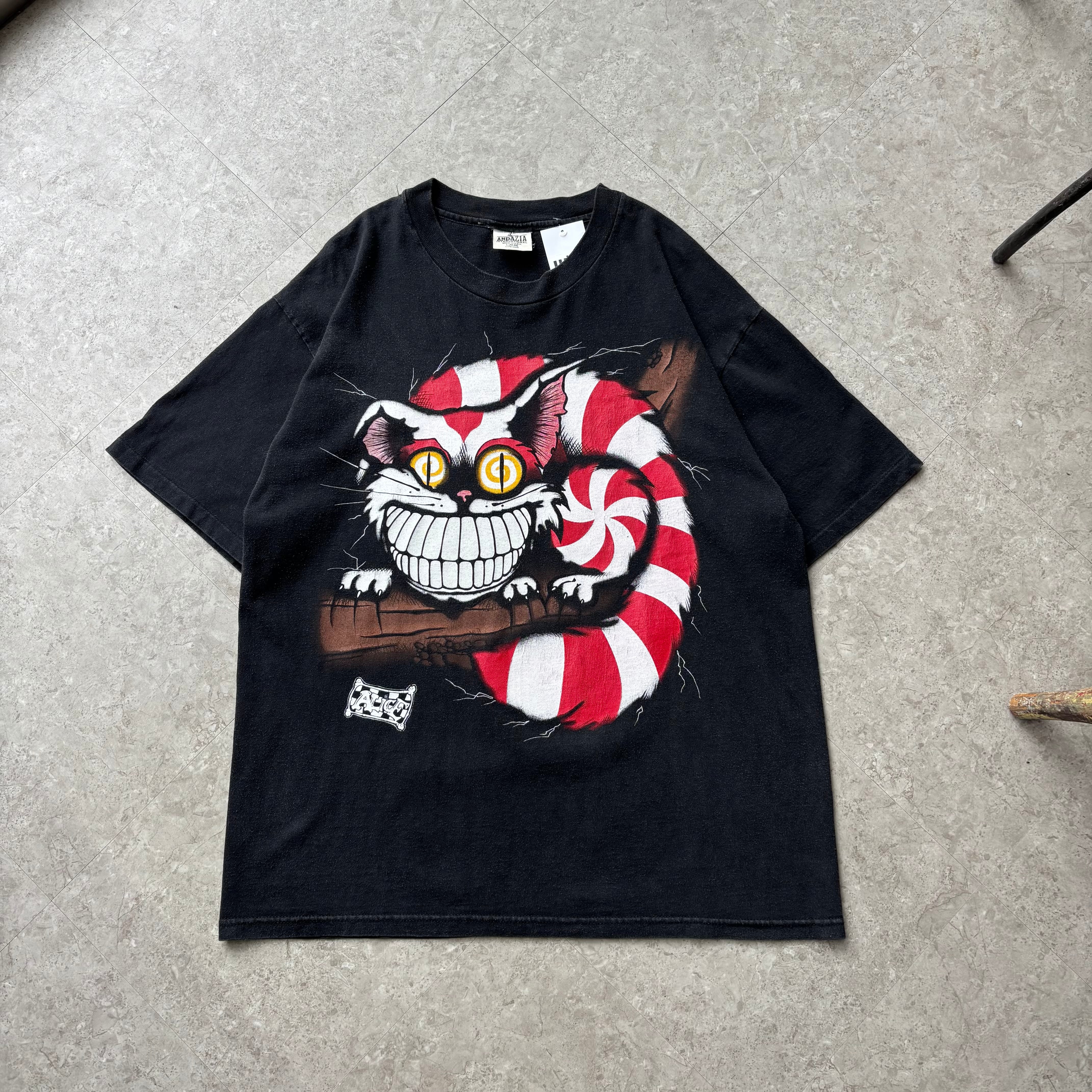 90s ANDAZIA ALICE IN WONDERLAND "Cheshire Cat" T-shirt【仙台店】