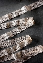 1900s フランス 100x4c リネン 鏡の国デイジーとアンティークレース r9m