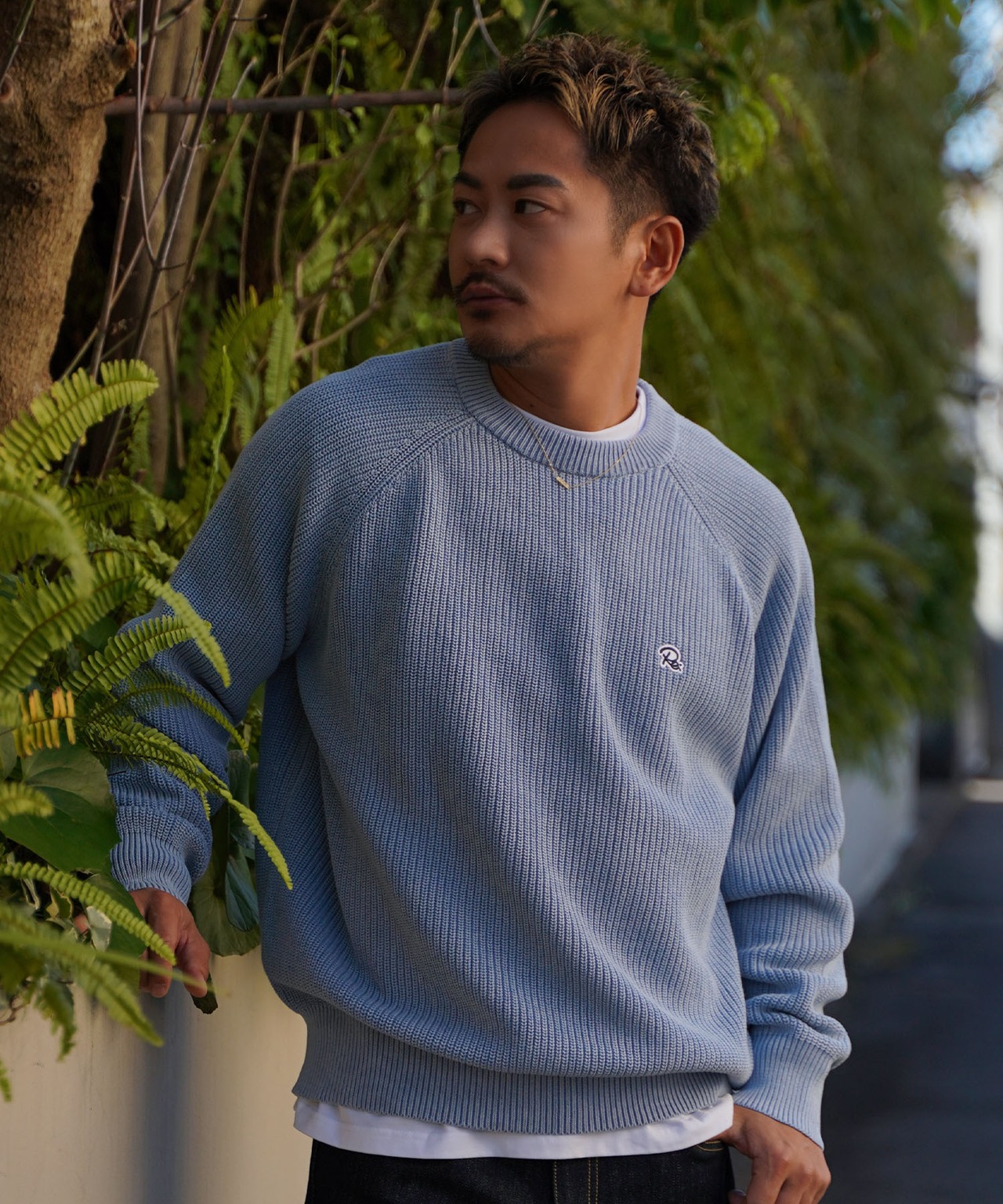 【#Re:room】PIGMENT COLOR BIG CREW KNIT［REK134］