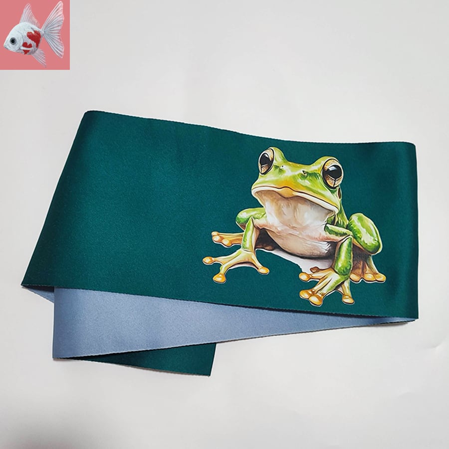 ◇歌川国芳・相馬の古内裏の黒半幅帯 | KAORI apparel