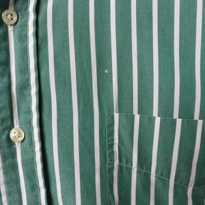 XL "The Big Shirt" 90s ポロラルフローレン 半袖 ストライプ シャツ 緑