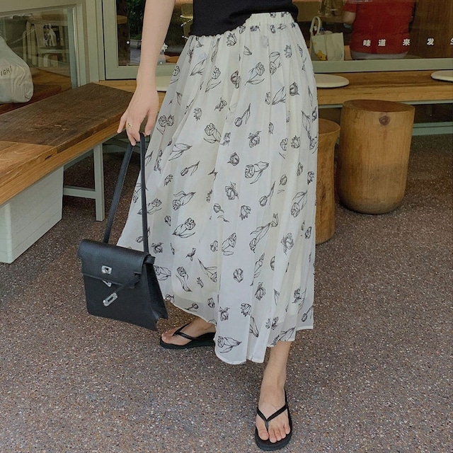 flower mid-length skirt