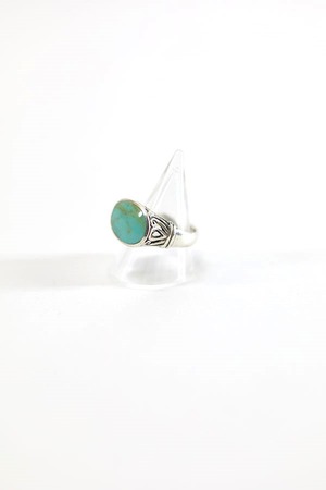 Used Unknown Silver925 Turquoise Design Silver Ring Size 19号 古着