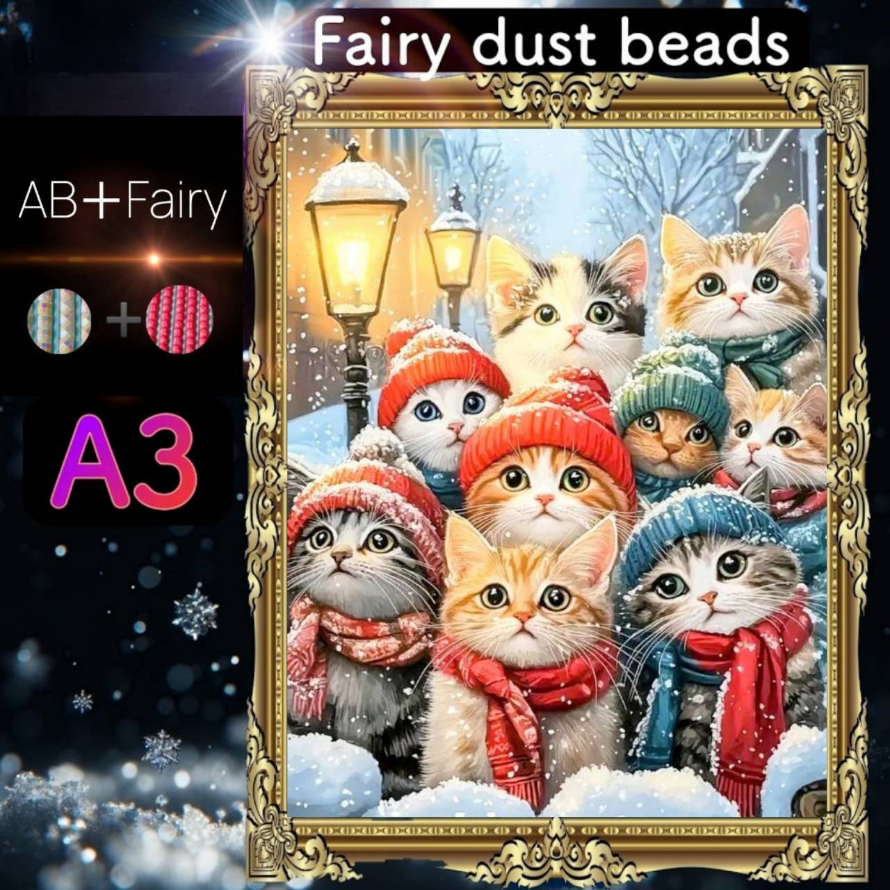 AB(オーロラ)+fairy各3色入り!四角ビーズ AB+fairy07ダイヤモンドアート