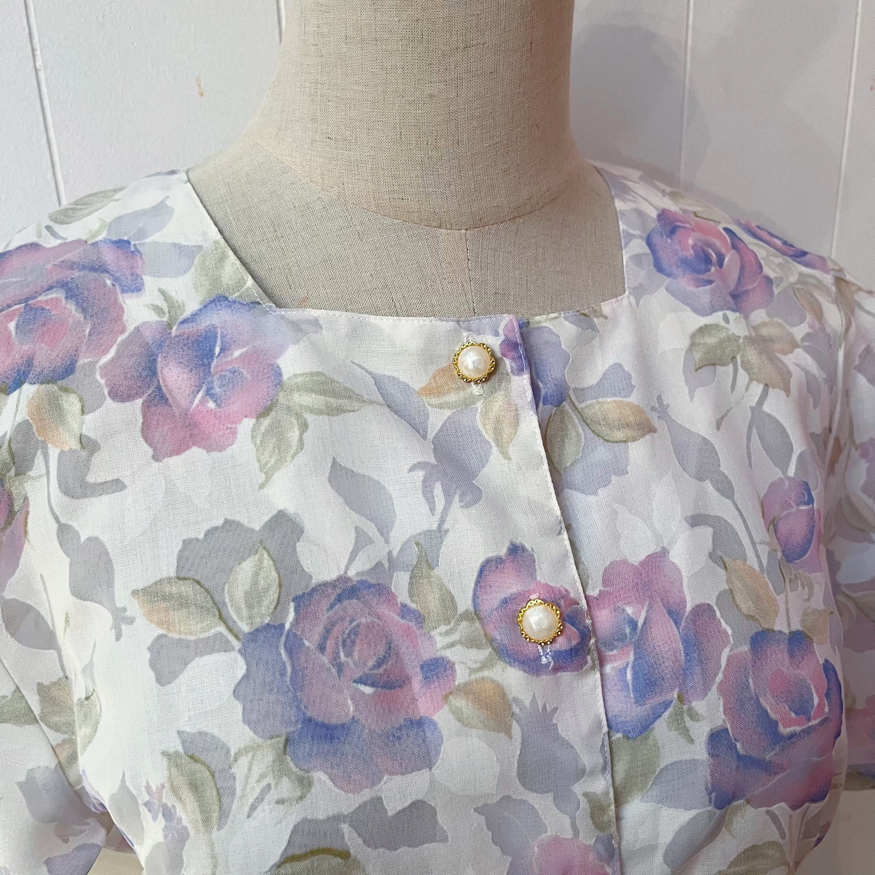 water color rose blouse