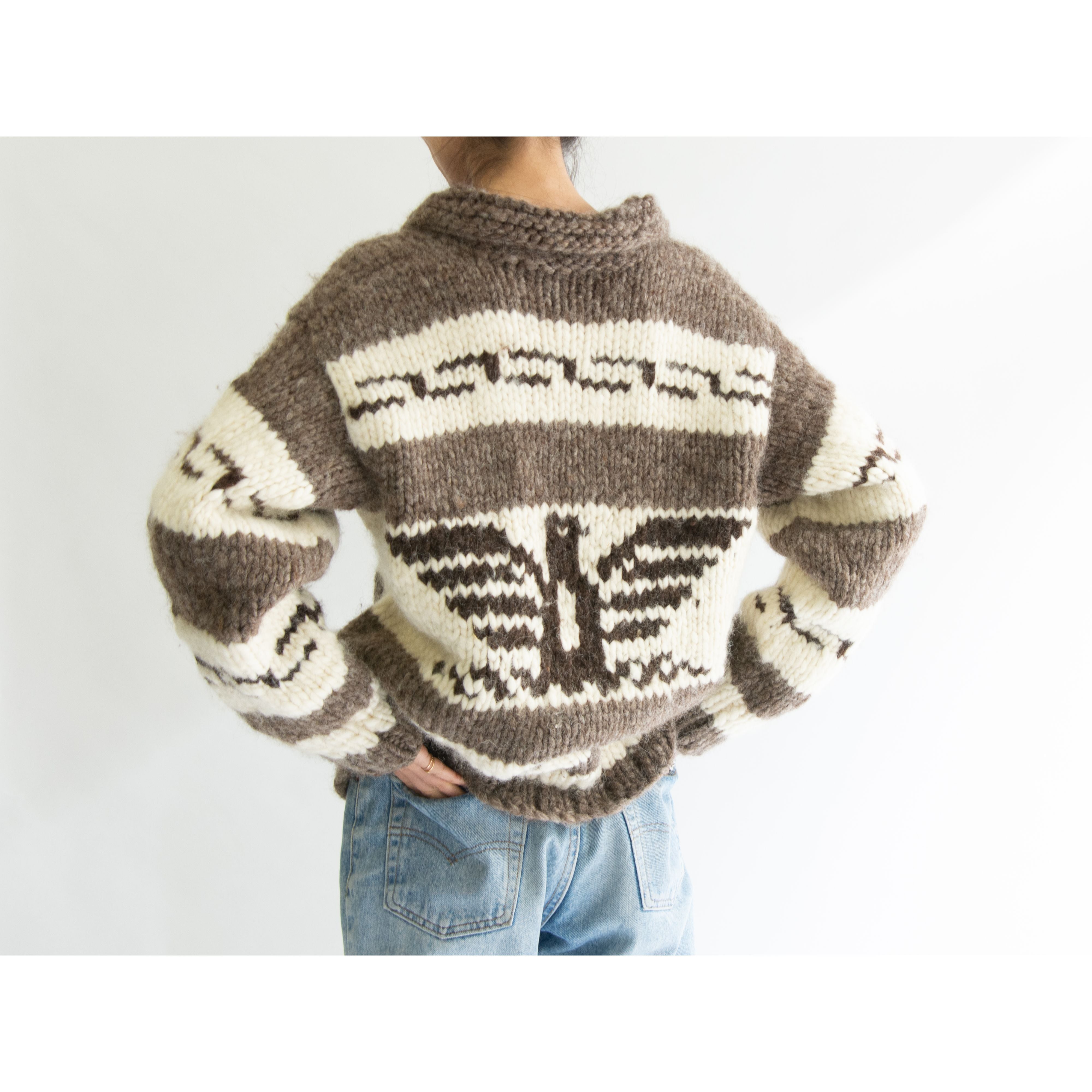 COWICHAN INDIAN】90's Cowichan pullover sweater 