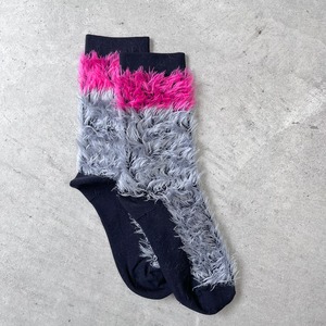 FAKUI / 【22-24cm】fur bicolor  socks FK-240