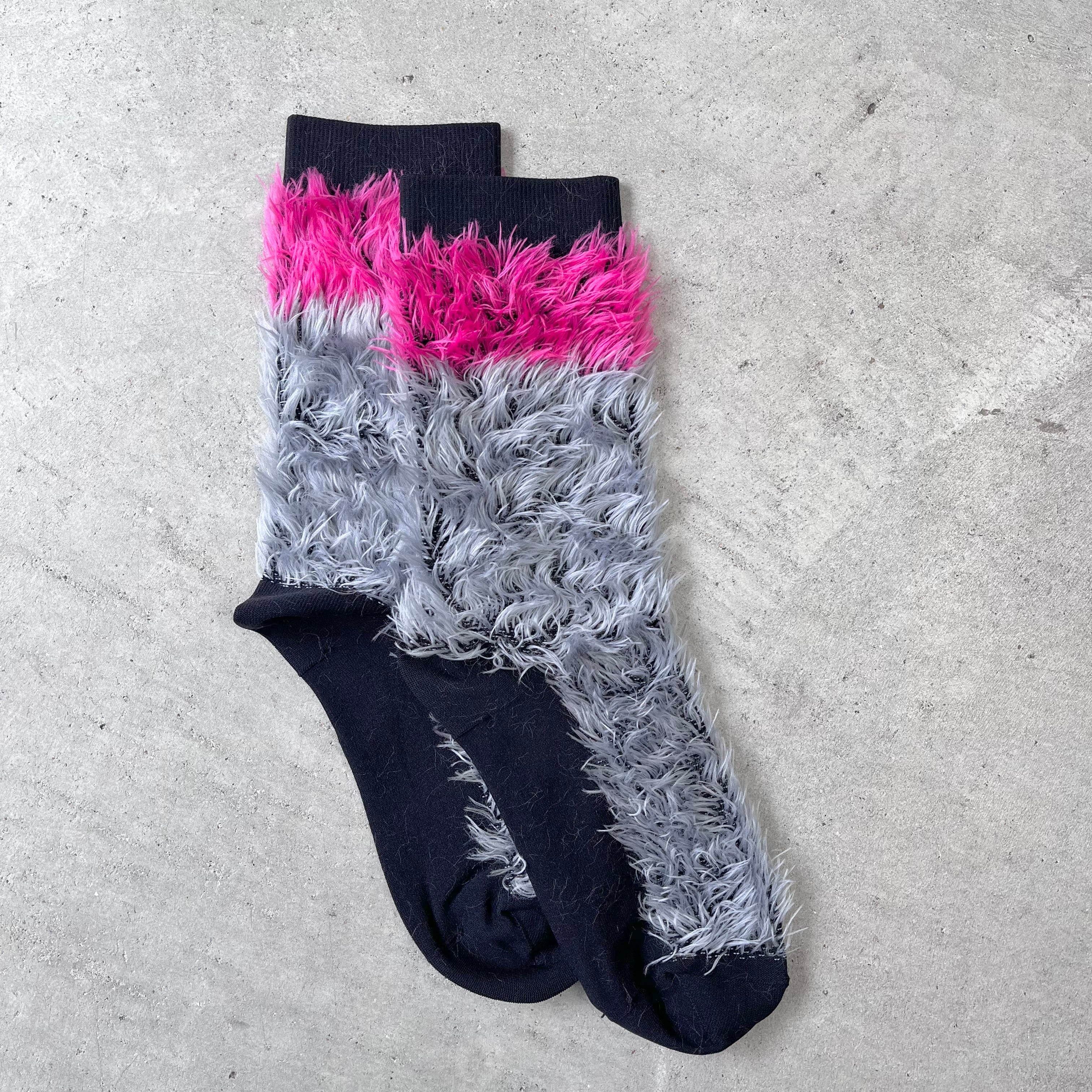 FAKUI / 【22-24cm】fur bicolor  socks FK-240