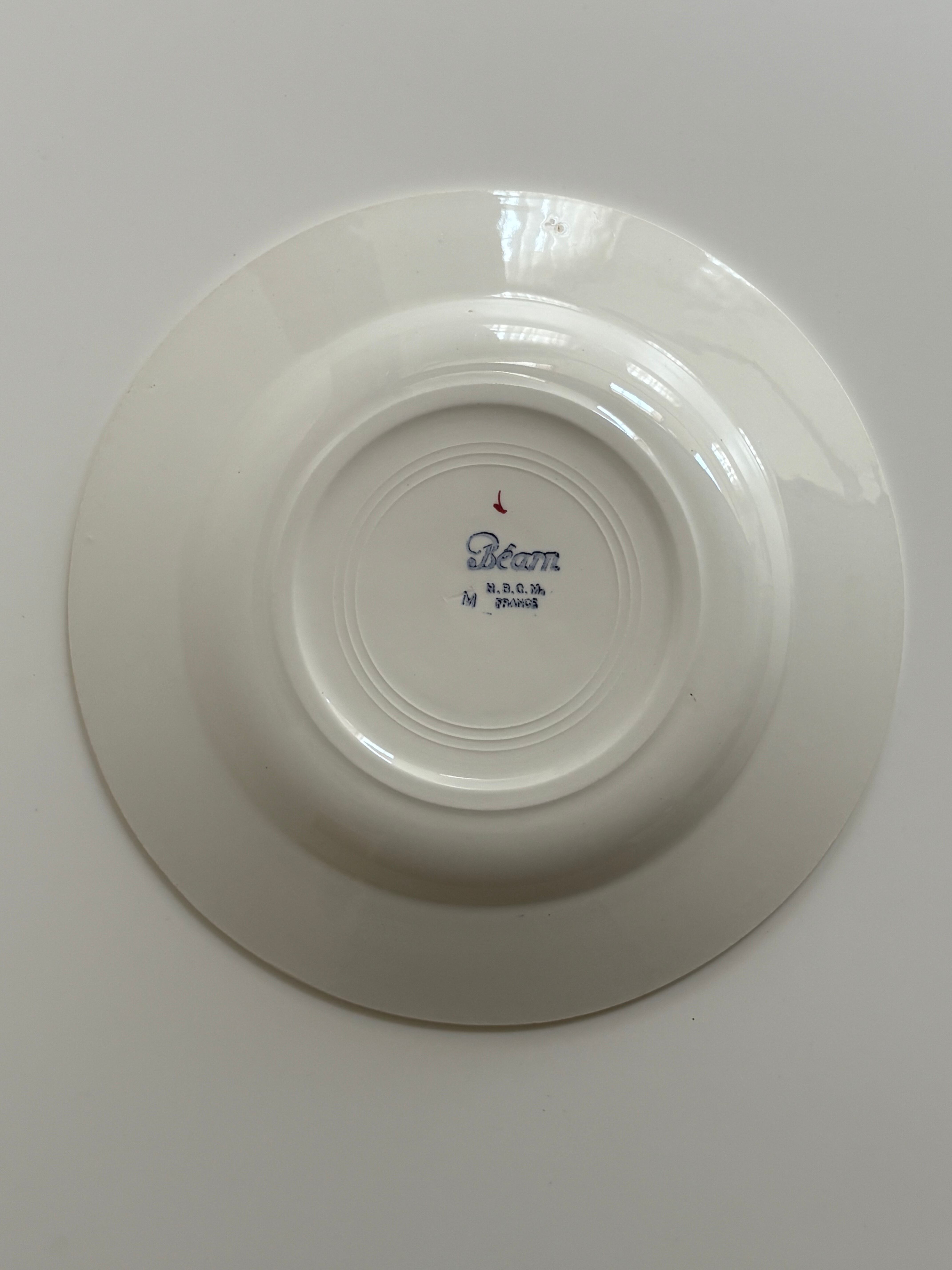HBCM Béarn クレイユエモントロー バスク プレートセット フランスアンティーク HBCM Béarn クレイユモントロー バスク柄