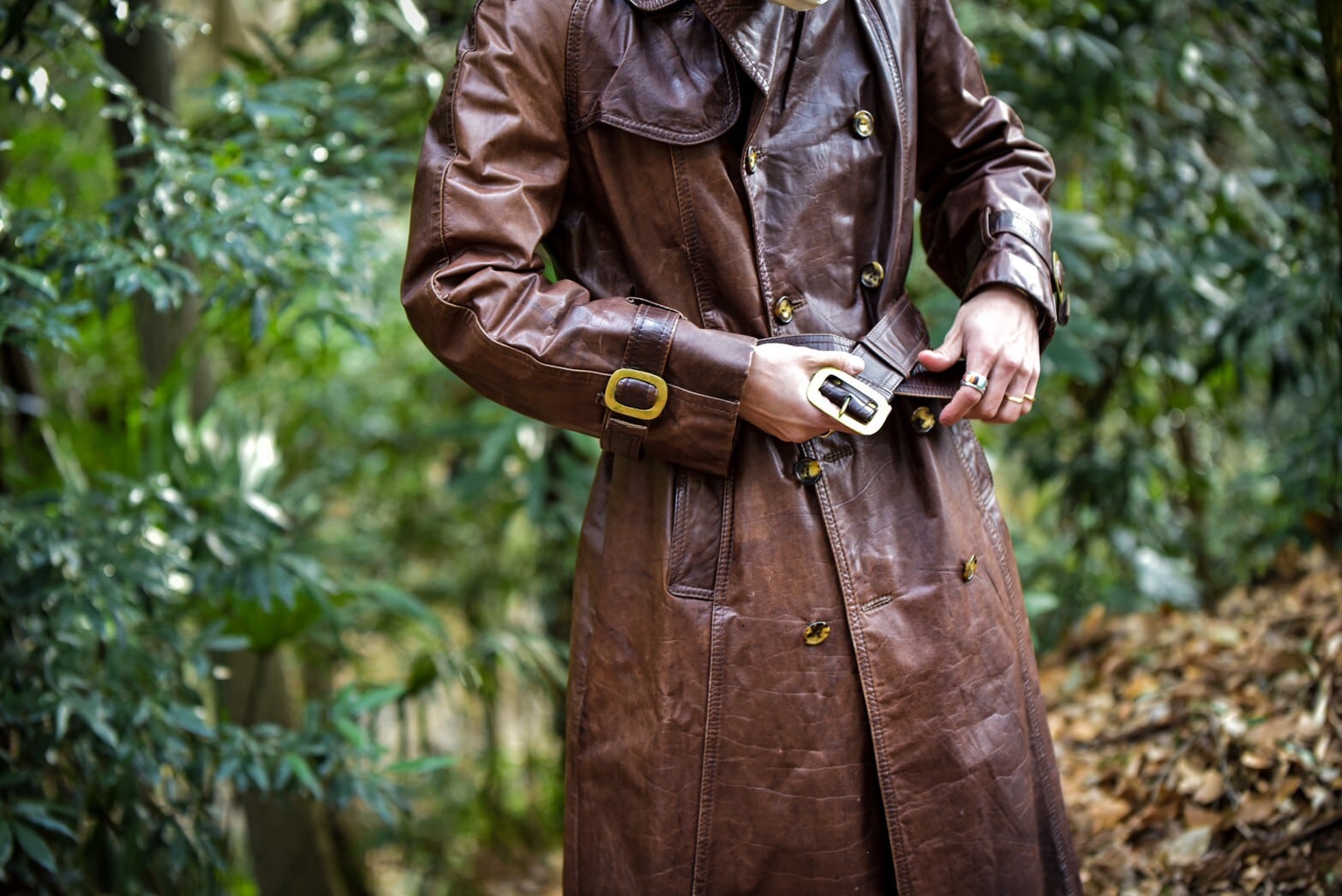 1980s Aquascutum Leather Trench Coat / アクアスキュータム レザー ...