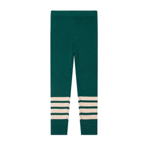 残り1点(1-2Y) Knit Planet / Ribbing Leggings - GREEN