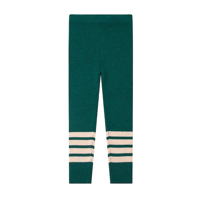 残り1点(1-2Y) Knit Planet / Ribbing Leggings - GREEN