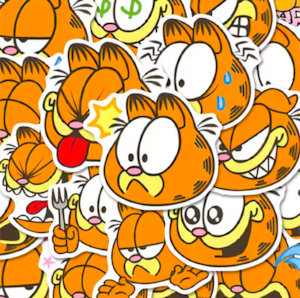 送料無料!【 Garfield ( ガーフィールド ) 】PART.4 STICKER(ステッカー)64枚くらいSET(笑) 〚アメリカン雑貨 アメトイ〛
