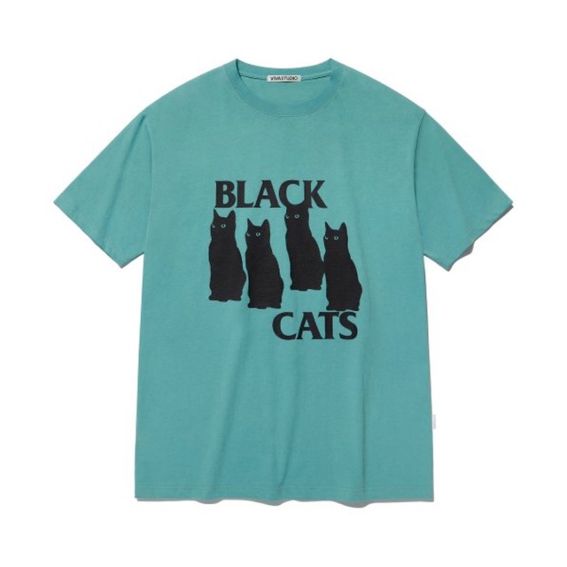 [VIVASTUDIO] BLACK CAT TEE [MINT] 正規品 韓国ブランド 韓国代行 韓国通販 韓国ファッション Tシャツ