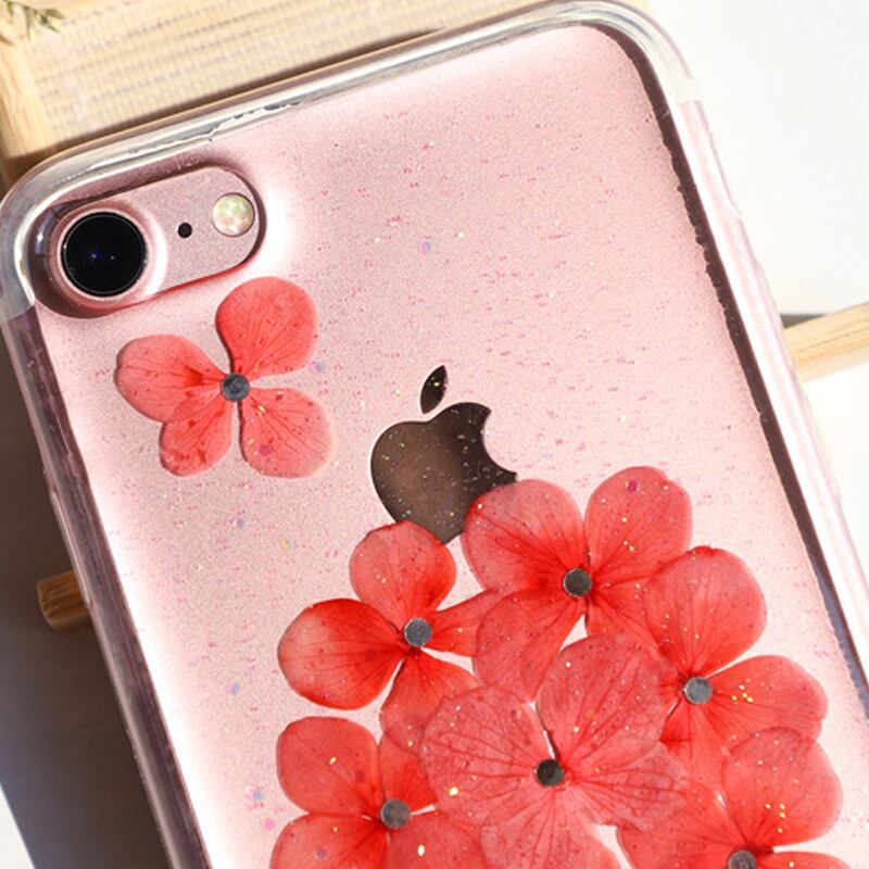 iPhone SE2/11シリーズ対応】こんまり紫色＜紫陽花＞モチーフ ドライ 